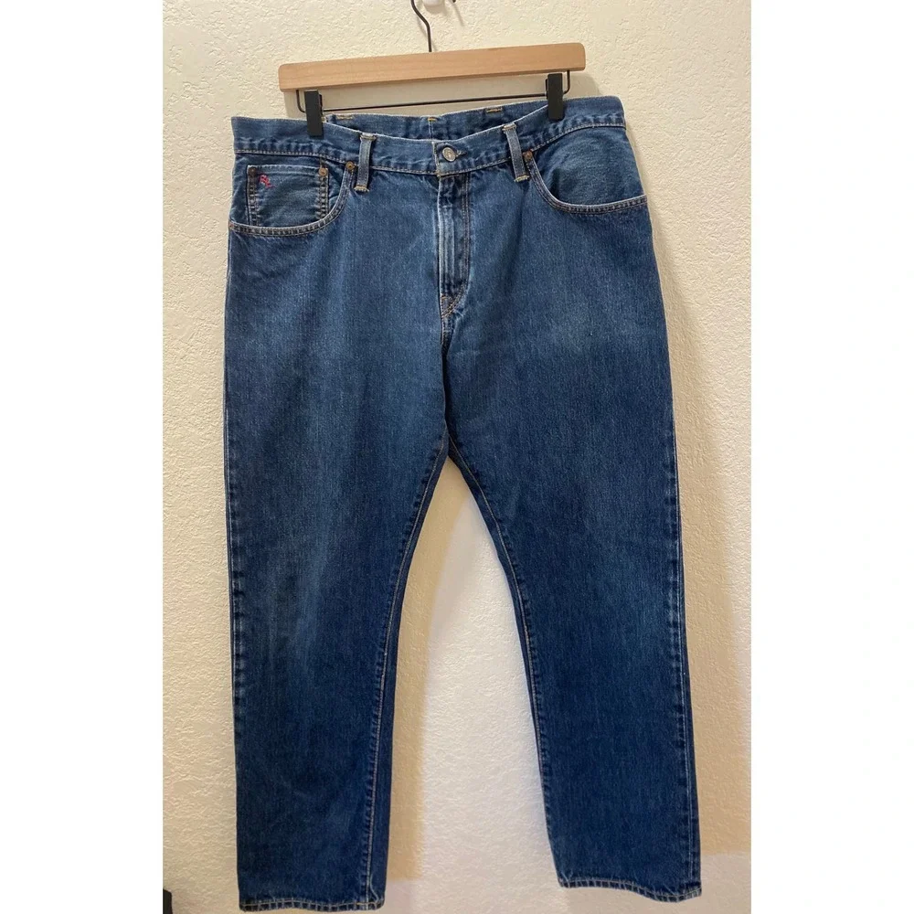 Polo Ralph Lauren Hampton Straight Mens Jeans Dark Wash Blue Denim